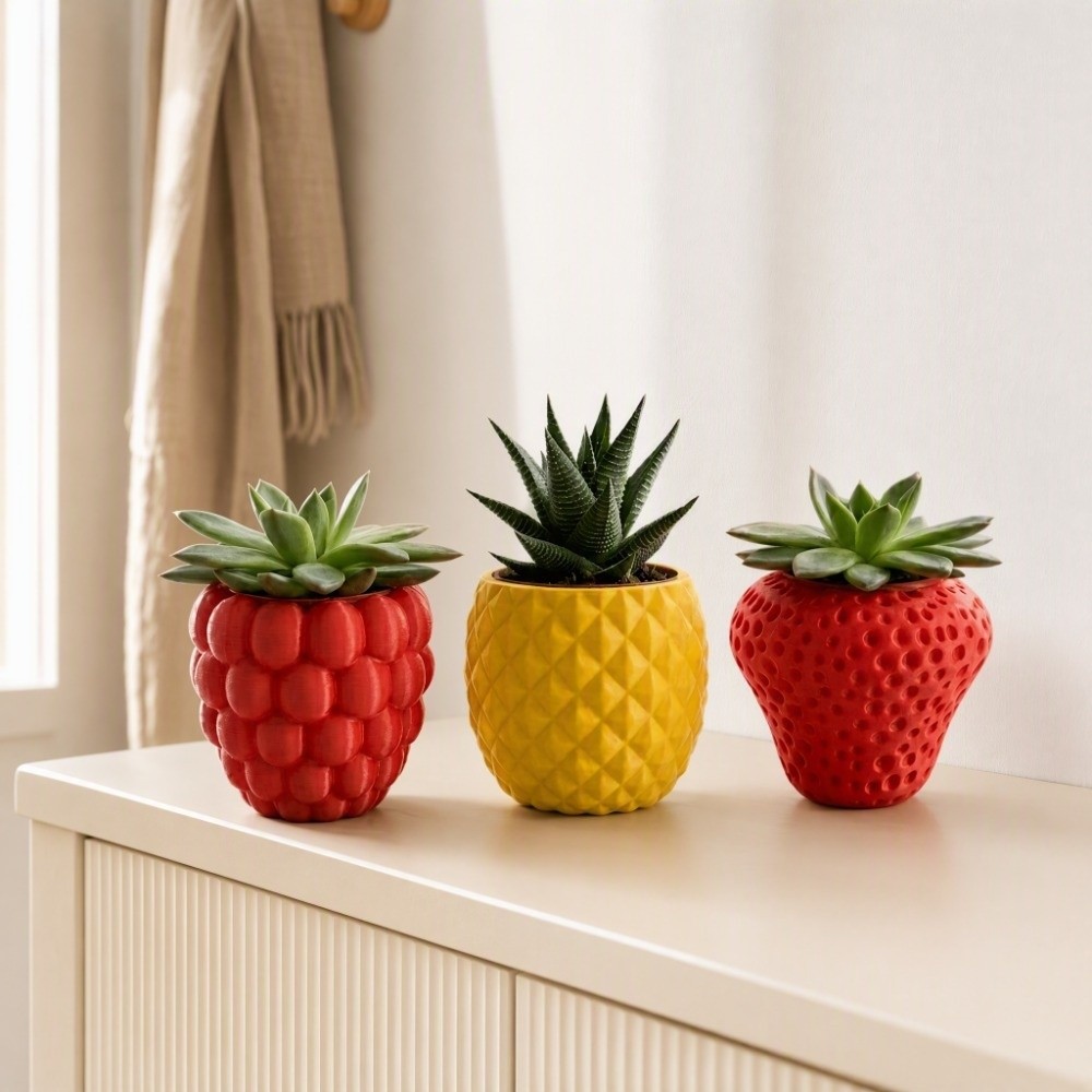 Plastic Fruit Flower Pot 3D Pr - Echeveria Succulent ulasan dan harga