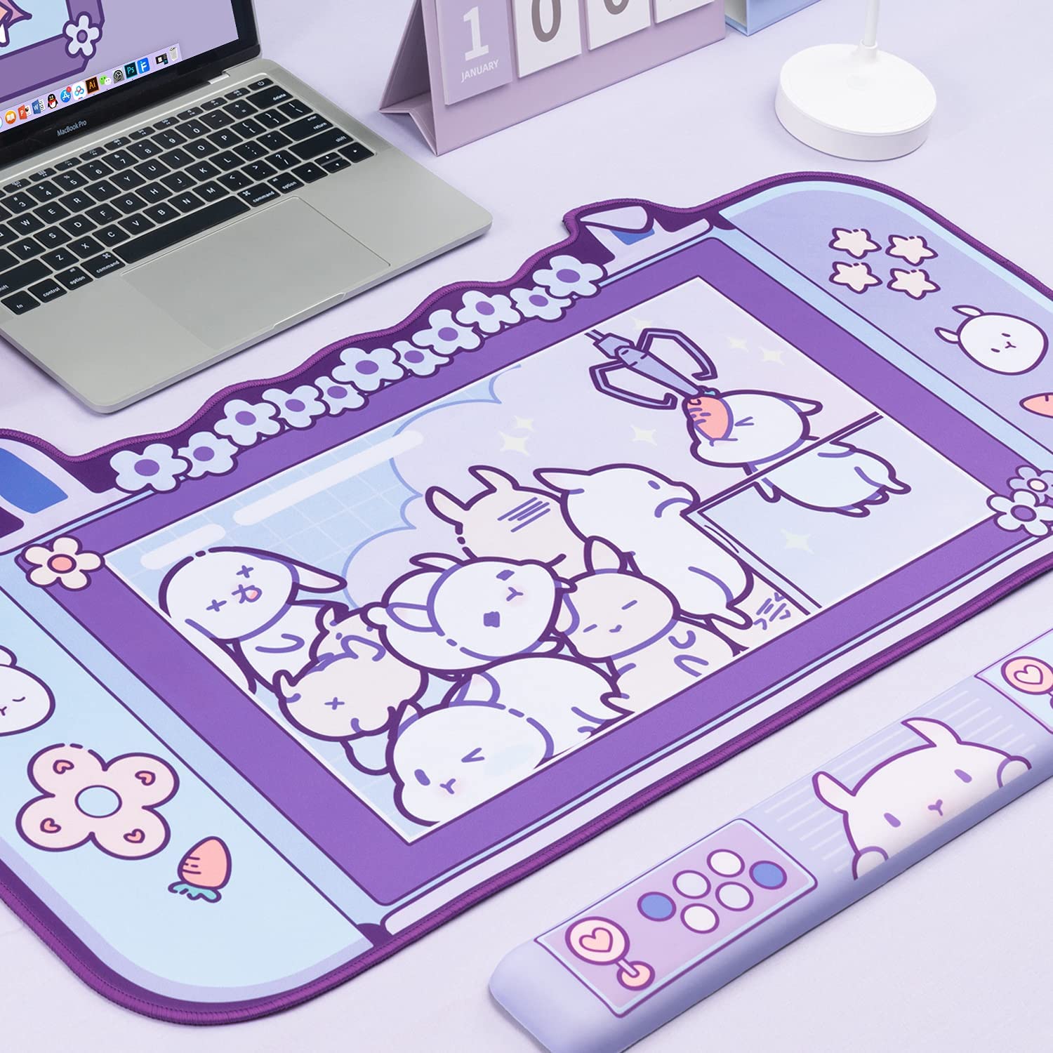 Large Kawaii Gaming Mouse Pad  - Tradescantia Purple ulasan dan harga