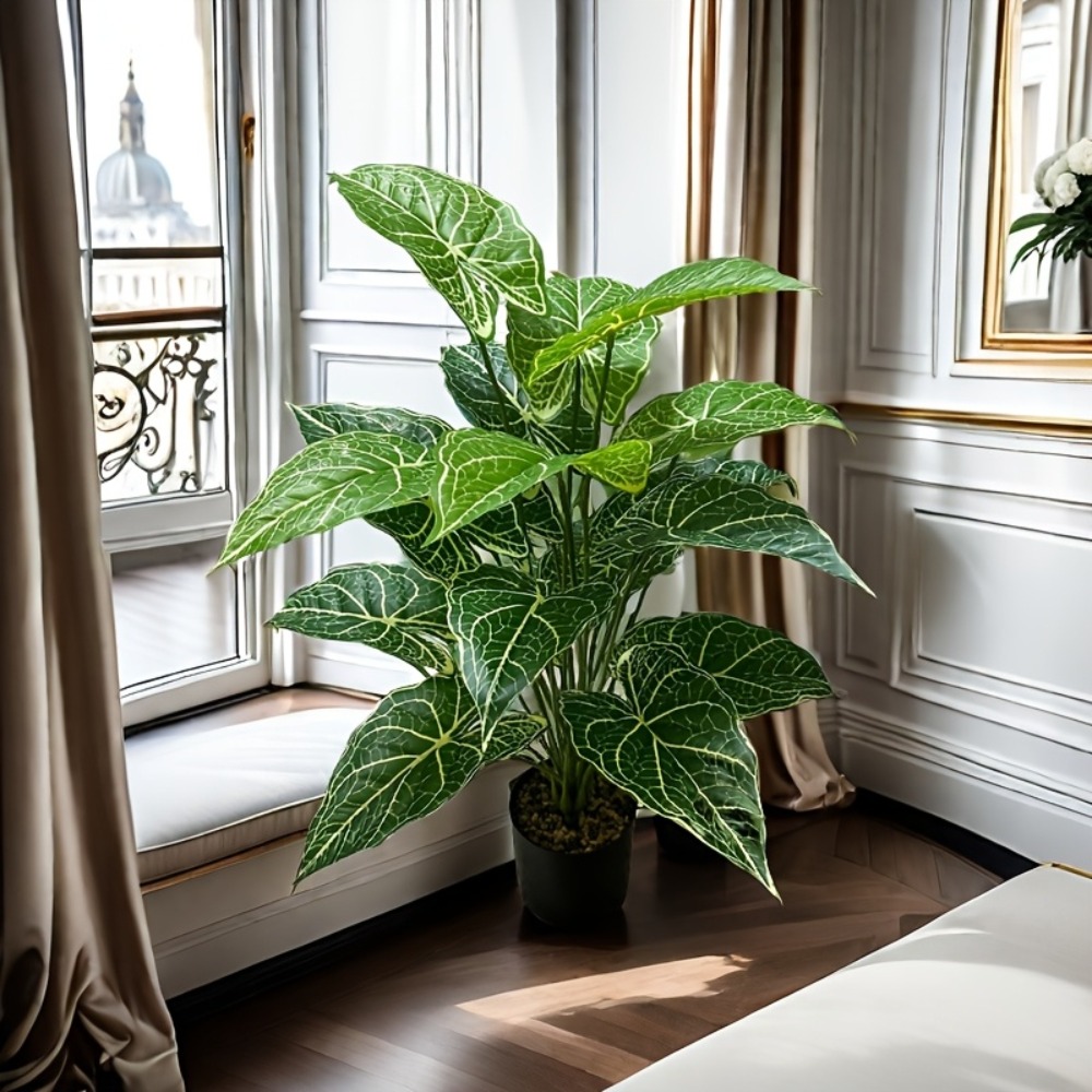 1PC 24 Leaves Artificial Green - Monstera Adansonii ulasan dan harga
